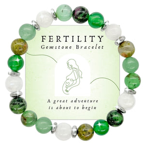 Mother's Ray Fertility Bracelets For Women - Natural Crystals and Gemstones - 8mm Beaded Stretch Bracelet - One Size Fits All - Infertility Gifts For Women IVF Must Haves