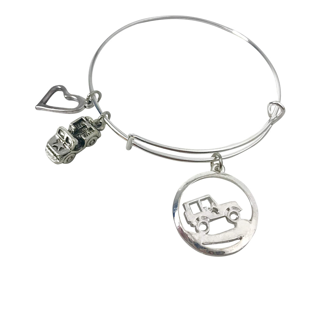 4x4 Vehicle jewelry gift for women bangle charm bracelet, 4x4 Vehicle Girl