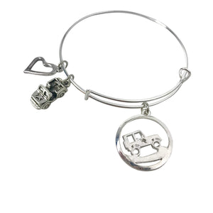 4x4 Vehicle jewelry gift for women bangle charm bracelet, 4x4 Vehicle Girl