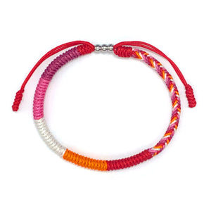LAMIBEE Lesbian Pride Bracelet, Lesbian Things Stuff Accessories, LGBTQA+ Proudly Love Boho Style Wrist Wrap Bracelet, Surfer String Amulet and Boho Rope Bracelet Bangles for Women Her (Lesbian)