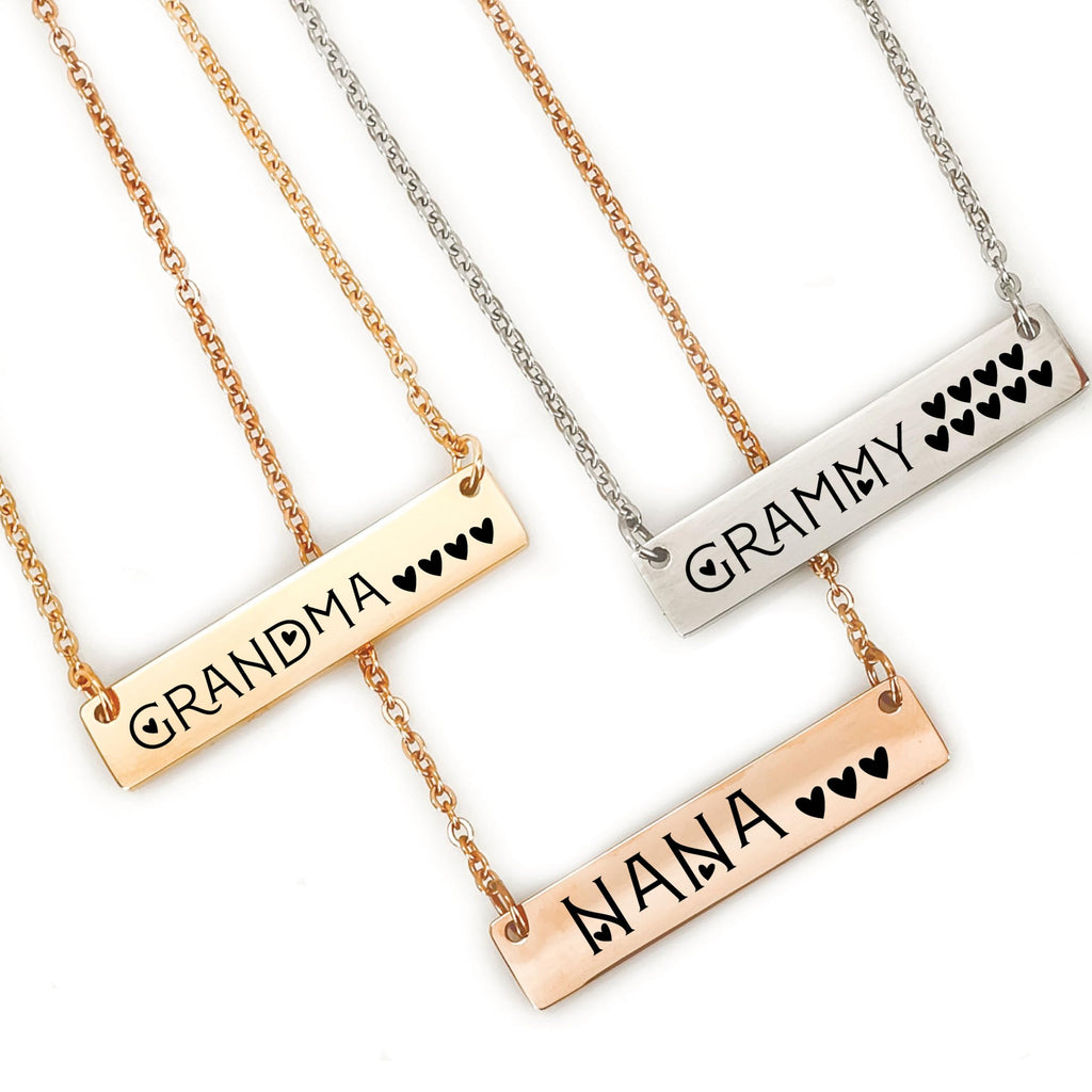 Personalized Grams Bar Necklace Grandma Gift Grandma Necklace Grandma Jewelry Mother's Day Gift Idea Nana Necklace Grammy Gift Grandma Honey Bar Necklace GMA-HONEY-BAR