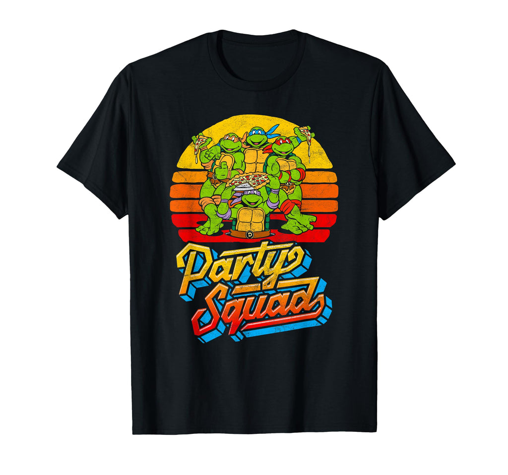 Party Squad! TMNT Vintage 80s Pizza Friends Distressed T-Shirt