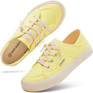 hash bubbie Women's Slip on Shoes Canvas Shoes Non Slip Fashion Canvas Sneakers for Women Low Top Loafers(Lemon Yellow.US6.5)