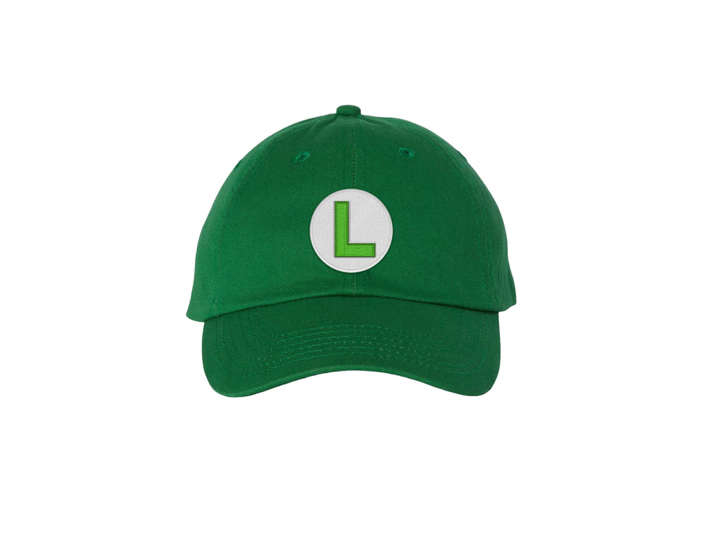 Luigi - Green Dad Hat with Embroidered Luigi Emblem Logo