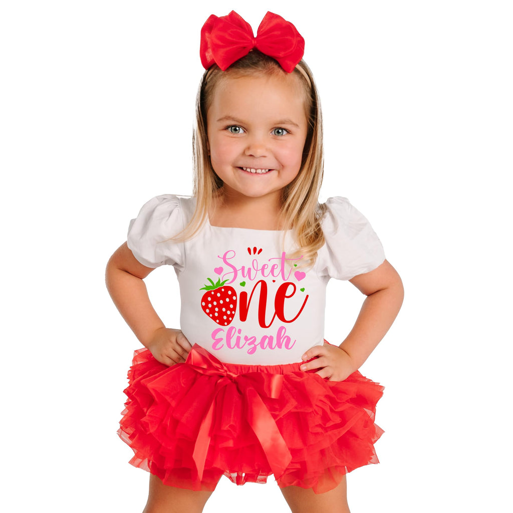 Berry First Birthday Outfit Girl Strawberry Baby Dress Strawberry One Shirt 1st Birthday Toddler One Tutu Tulle Skirt, Onesies for Baby Girl and Bow Baby Headbands 3pcs Strawberry Birthday Dress