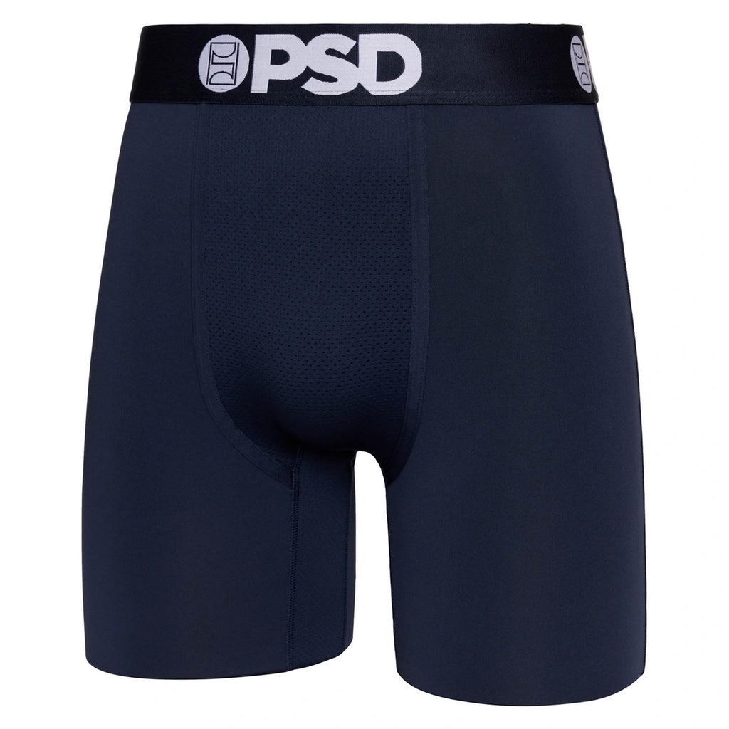 PSD Men's Boxer Briefs - Navy Solid, 7 Inch Inseam, Moisture-Wicking, 4-Way Stretch, Boxer Briefs for Men, Medium