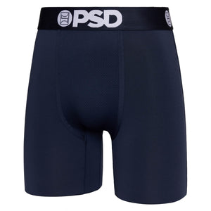 PSD Men's Boxer Briefs - Navy Solid, 7 Inch Inseam, Moisture-Wicking, 4-Way Stretch, Boxer Briefs for Men, Medium