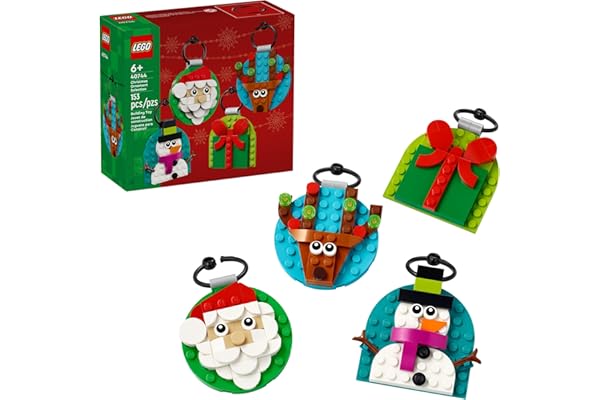 LEGO Christmas Ornament Selection Building Toys - Holiday Crafts for Family, Kids, Boys & Girls, Ages 6+ - Hanging Christmas Decorations for Tree - 40744