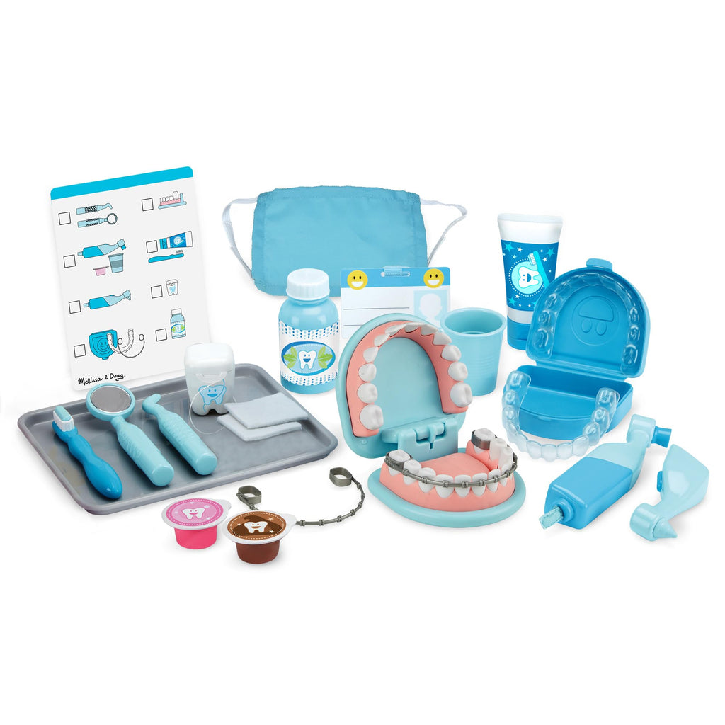 Melissa & Doug Super Smile Dentist Play Set, 25-Piece Dentist Kit with Oversized Teeth, Large Tools & Accessories, Kids Toys for Girls & Boys 3+