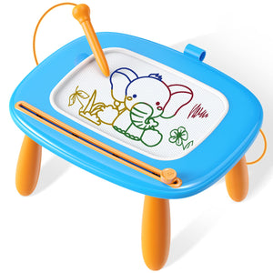 Toddlers Toys Ages 1-3, Magnetic Drawing Board, Doodle Board Pad Learning and Educational Toys for 18 Months Baby, 1-3 Yr Kids Birthday Gifts - Blue