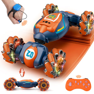 Gesture Sensing RC Stunt Car - Boys Girls Toys Age 6-8-12, 4WD Hand Controlled Remote Control Twist Car with Light & Music, Cool Birthday presents and Ideas Gifts for Kids Age 7 9 10 11 12 Years Old