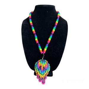 Melty Smile Face Mini Kandi Necklace For Rave Festival Party Event