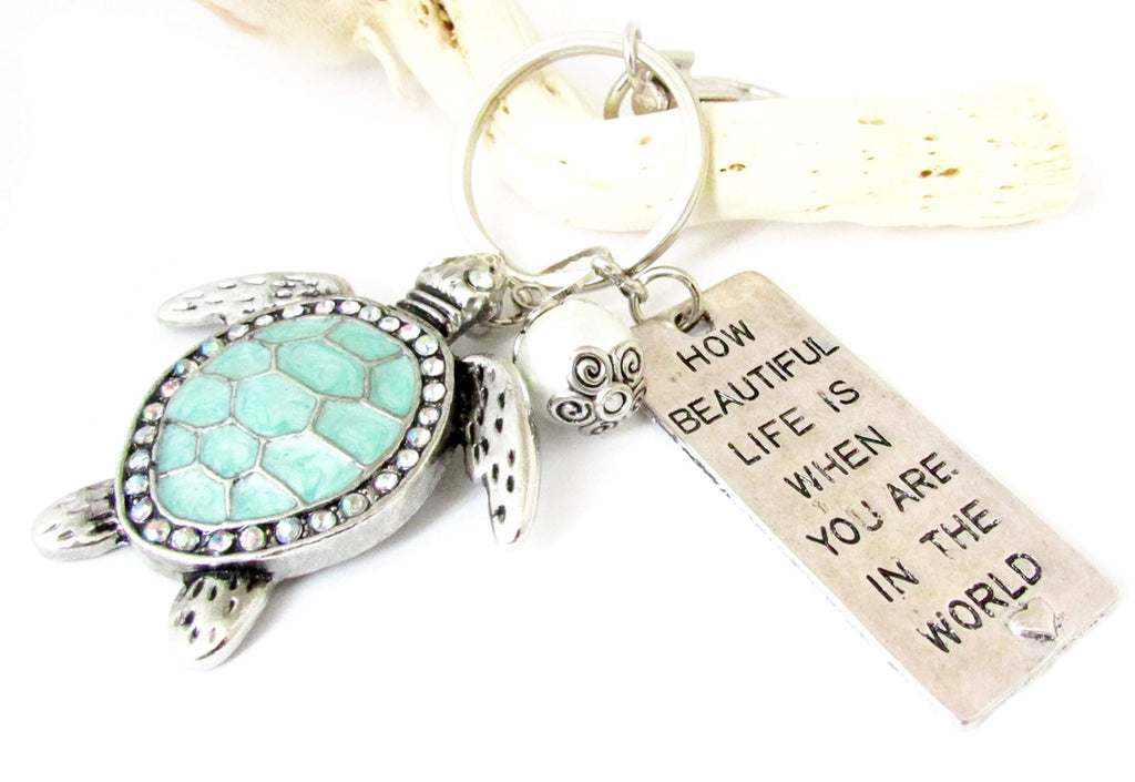 Sea Turtle Keychain, Quote Keychain, Mother's Day Gifts for Wife, Birthday Gifts for Her