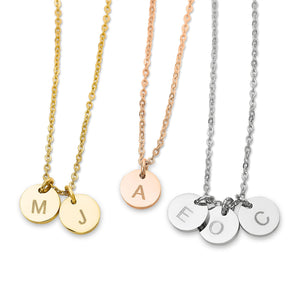 Initial Necklace for Mothers Women 1 - 5 Pendants Personalized Necklace with Kids Initials, Push Presents for New Mom Custom Multiple Letter Family Jewelry Grandma Grandchildren Mother's Day Gift