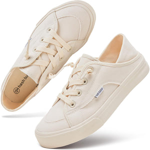 hash bubbie Women's Slip on Shoes Canvas Shoes Non Slip Fashion Canvas Sneakers for Women Low Top Loafers?Beige.US11?
