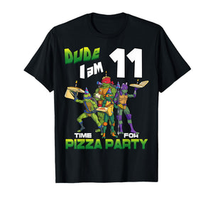 Mademark x Teenage Mutant Ninja Turtles - Dude I am 11 Years Old Turtles Pizza Birthday Party T-Shirt