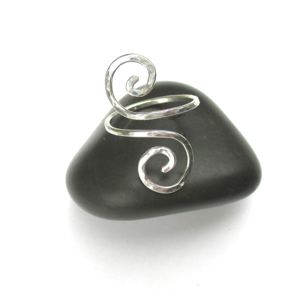Twisted Designs Jewelry Adjustable Silver Swirl Sterling Silver Wire Ring
