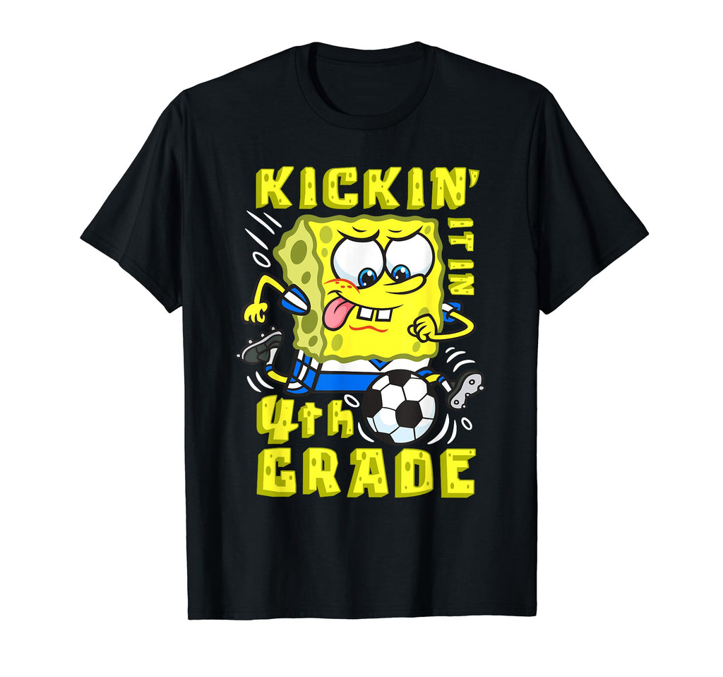 Mademark x SpongeBob SquarePants - SpongeBob Kickin It In 4th Grade School Football Soccer Gift T-Shirt