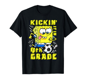 Mademark x SpongeBob SquarePants - SpongeBob Kickin It In 4th Grade School Football Soccer Gift T-Shirt