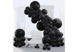 PartyWoo Black Balloons 140 pcs Different Sizes Pack of 18 12 10 5 Inch Matte Black Latex Balloon Arch Kit Garland for Graduation Halloween New Year Anniversary Birthday Party Decorations Black-Y18
