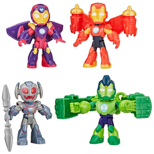 Iron Man and HIS Awesome Friends Marvel Iron Armor Figure Pack, 3-Inch Action Figures, Toy Playsets for Boys & Girls, Ages 3+