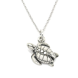 KEVIN N ANNA Sterling Silver Sea Turtle Charm Pendant Necklace, 18"
