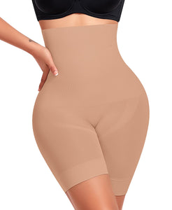 Werena Tummy Control Shapewear Shorts for Women Seamless High Waisted Body Shaper Shaping Underwear Girdle Panties (#1 Latte-5, X-Large)