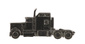 Semi Truck Pin, Pewter, A236, 2 Inches, 100% Handmade in the USA, Trucking, Longhaul, Big Rig, Realistic, Metal, Lapel, Hat, Brooch, Gift, Jewlery, Over 3100 Unique Designs