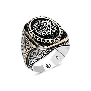 Seal Of Solomon Ring, Silver Solomon Men Signet Ring, Seal Protection Ring, Silver Handmade Ring, 925k Sterling Silver Ring