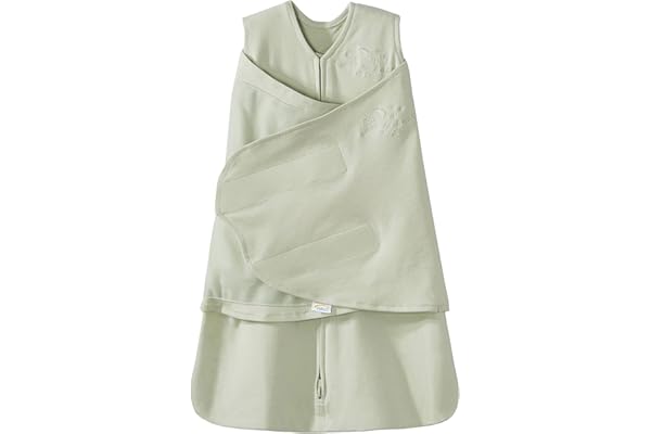 HALO 100% Cotton Sleepsack Swaddle, 3-Way Adjustable Wearable Blanket, TOG 1.5, Sage, Newborn, 0-3 Months
