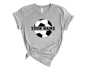 Customized Soccer Name Shirt, Personalized Soccer Ball Name Shirt, Soccer Fan Gift Shirt, Custom Soccer Shirt