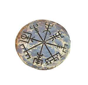 Baldur Jewelry - Viking Norse Traveler's Protective Talisman Vegvisir Lucky Luck Coin Gift - Viking Compass Coin - Viking Gifts for Men Women