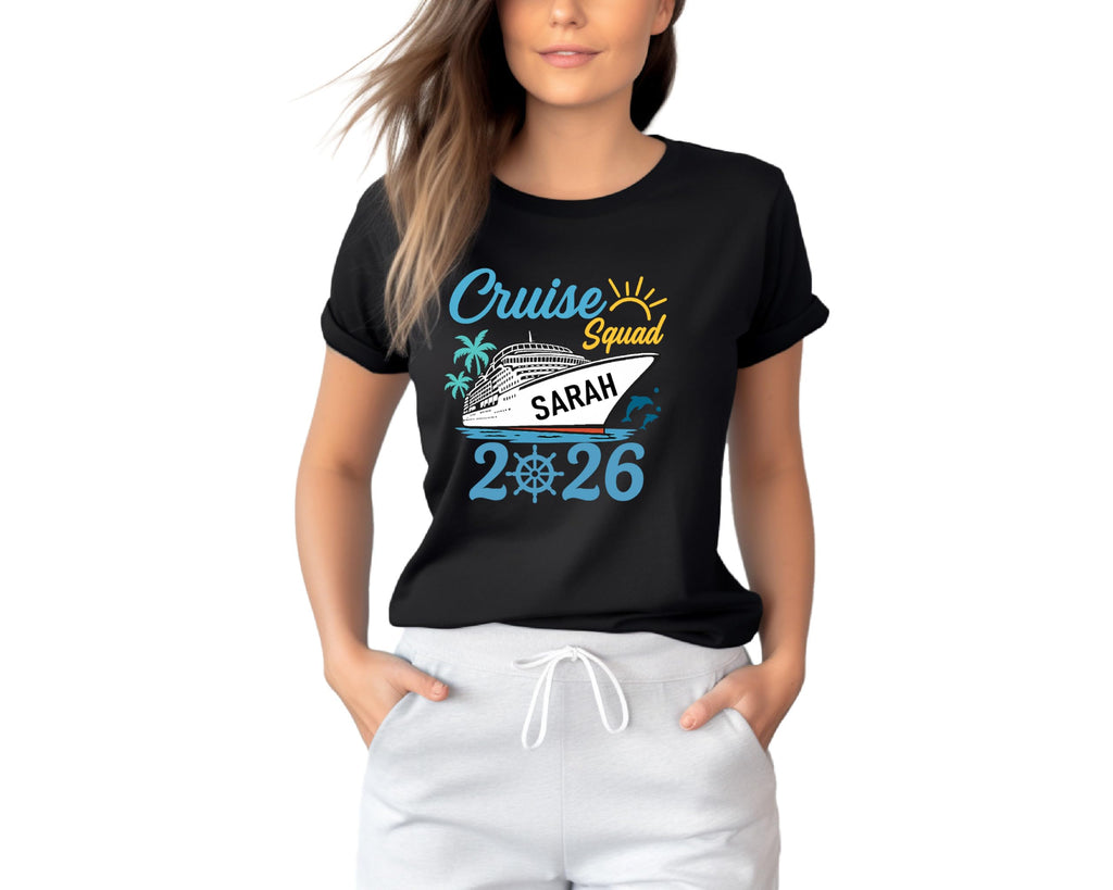 Cruise Squad 2025 Custom Shirts, Family Cruise Shirts, Funny Matching Shirts, Group Cruise Shirts, Family Vacation Shirts Black