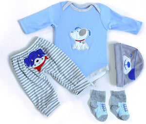 MAIHAO Reborn Baby Doll Clothes for 17-22 Inch Newborn Baby Dolls Clothing Boy Outfit Accessories?Puppy Pattern 4pcs Set ?