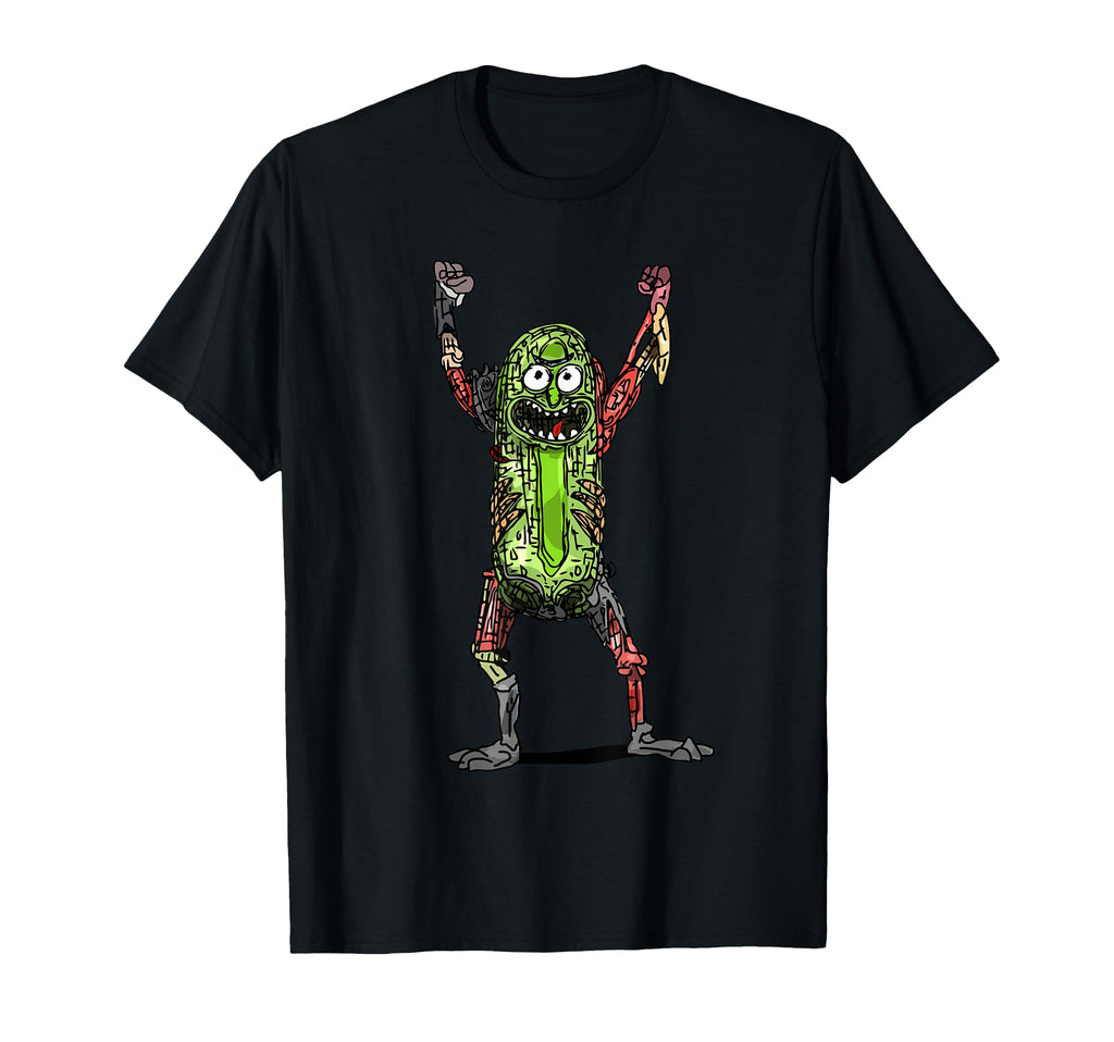 Mademark x Rick and Morty - Rick and Morty - Pickle Rick Pop on Black T-Shirt
