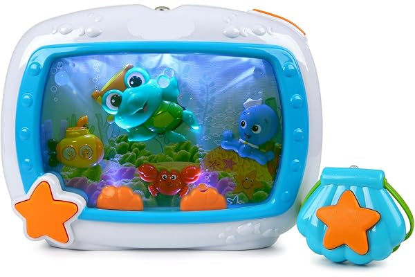 Baby Einstein toy with underwater scene and star-shaped handle on a white background