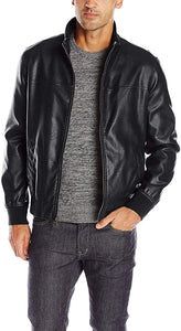 Tommy Hilfiger mens Men's Smooth Lamb Touch Faux Leather Unfilled Windbreaker Bomber Jacket