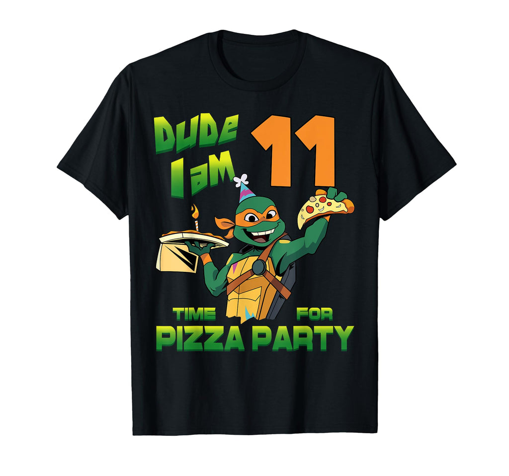 Mademark x Teenage Mutant Ninja Turtles - Dude I am 11 Years Old Mikey Pizza Birthday Party T-Shirt