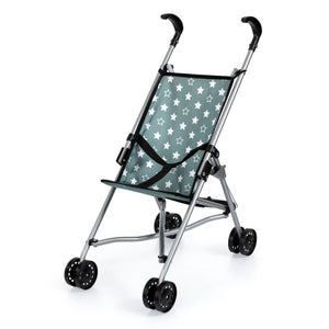 Bayer: Buggy Umbrella Stroller - Green & White Stars - Accessory for Dolls Up to 18", Foldable Design, Seat Belt, Kids Toy, Ages 3+