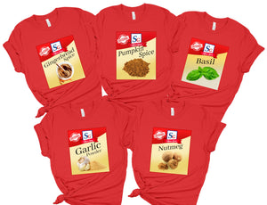 Spice Girl Halloween Costume Shirt Matching Halloween Group T Shirts for Women Spice Shirts Condiment Group Costume Shirt Multicolor