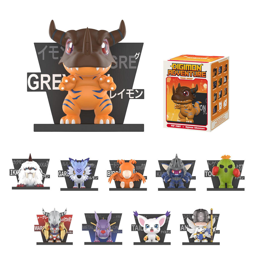 POP MART Digimon Adventure Fridge Magnet Series Blind Box Figures, Random Design Action Figures Collectible Toys Home Decorations, Holiday Birthday Gifts for Girls and Boys, Single Box