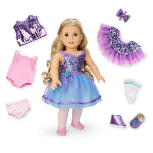 American Girl, Truly Me #125 Doll & Dance All Day Set, with Hazel Eyes, Curly Blonde Hair, Light Skin, Ages 6+