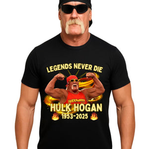 Legends Never Die Wrestling Tribute T-Shirt,Hul kamania 1953-2025,RIP Legend Memorial Tee, Wrestling Tribute Tshirt, 1980s Icon Wrestler Shirt, RIP Hogan Shirt,Never Die Brother T-Shirt Multicolor