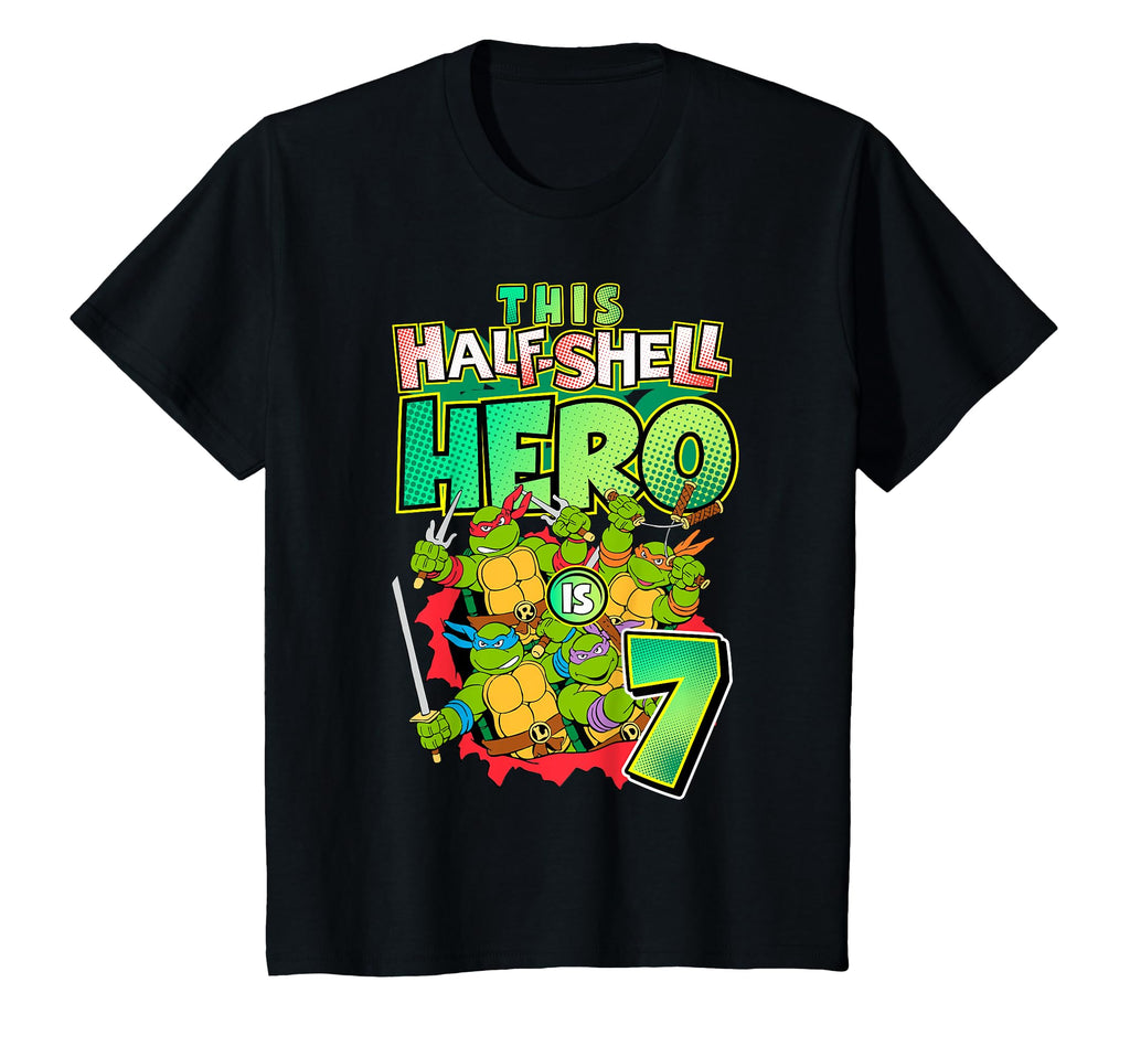Mademark x Teenage Mutant Ninja Turtles - Kids Teenage Mutant Ninja Turtles This Half Shell Hero is 7 T-Shirt