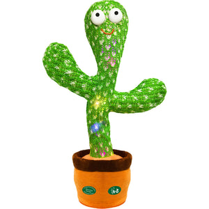 Dancing Mimicking Talking Cactus Toy,Funny Gift for Toddler 1 2 3 Year Old Boy Girl,Singing Record Repeat What You Say Light Up Baby Infant Toys 6-12 12-18 Months (Volume Adjustment)
