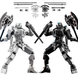 2er Set T13 Action Figure, Assembly Completed Shield Warrior Titan 13 Action Figures, Multi-Jointed Movable Action Figure, Lucky 13 Robot, Desktop Decorations for Game Lovers Toy (Gray+Black)