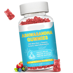 Bottle of Vazatist Ashwagandha Gummies with a white background