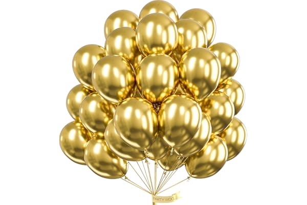 PartyWoo Metallic Gold Balloons, 50 pcs 12 Inch Gold Metallic Balloons, Gold Balloons for Balloon Garland or Balloon Arch as Party Decorations, Birthday Decorations, Baby Shower Decorations, Gold-G101