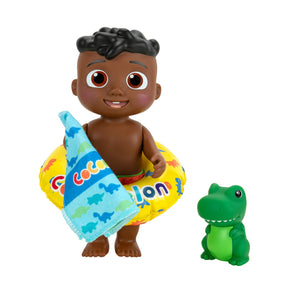CoComelon - Splish Splash Cody Doll with Dino Bath Squirter and Water Accessories - Water Play - Toys for Kids and Preschoolers - Amazon Exclusive