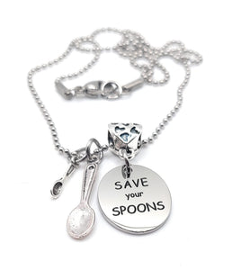 Pammytail Spoon Necklace - Save Your Spoons - Chronic illness Spoonie Jewelry for Women